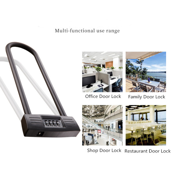 U - Geformtes Doppelt-offenes Glastürschloss, vier Stellen-Passwort