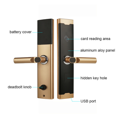 Edelstahl Gold Farbe Hotel Smart Card Türschlösser für Hotel Apartment Büro