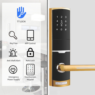 Gold Farbe Fernbedienung Smart Keypad Türschloss mit TTlock App Card Key