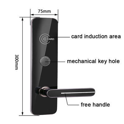 Schwarze Farbe RFID Schlüsselkarte Hotel Smart Door Locks mit kostenloser Hotelmanagement-Software