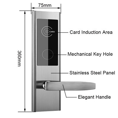 2 Jahre Garantie Schwarze Farbe Hotel Smart Door Locks mit Management-Software-System